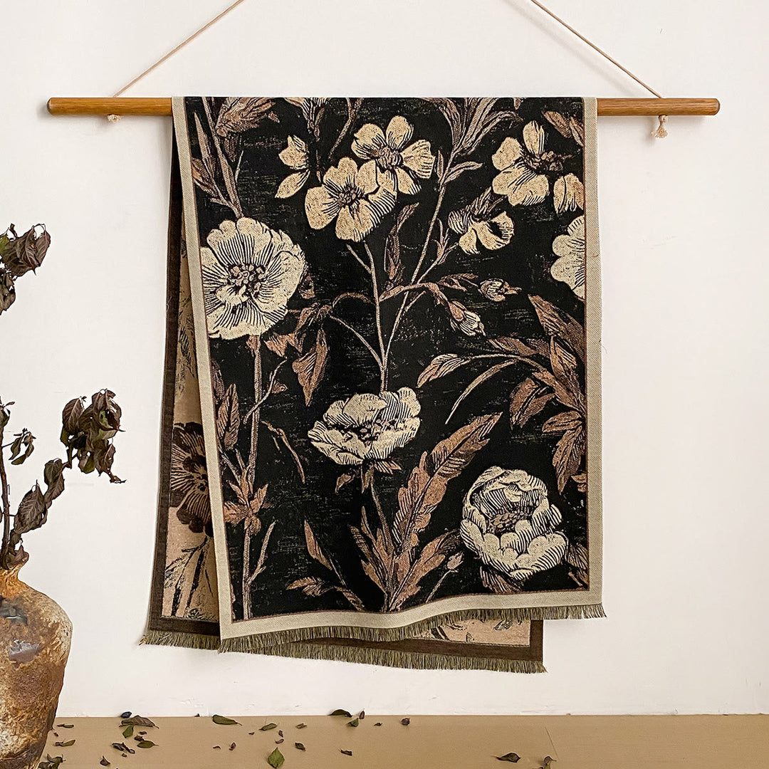 Bufanda tipo chal con flecos y estampado floral para mujer - Estilo #2 - image 2