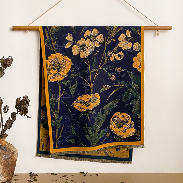 Bufanda tipo chal con flecos y estampado floral para mujer - Estilo #1 - image 1