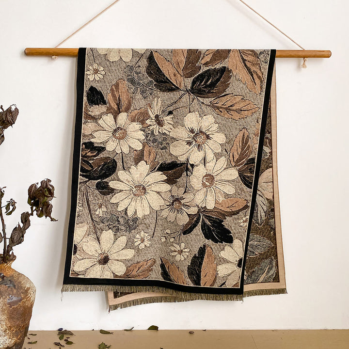 Bufanda tipo chal con flecos y estampado floral para mujer - Estilo #17 - image 17