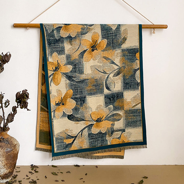 Bufanda tipo chal con flecos y estampado floral para mujer - Estilo #14 - image 14