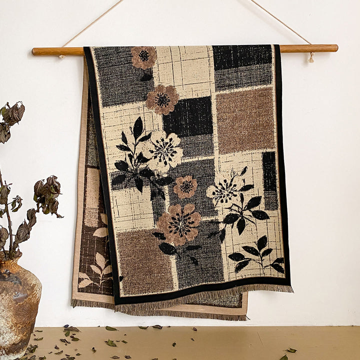 Bufanda tipo chal con flecos y estampado floral para mujer - Estilo #10 - image 10