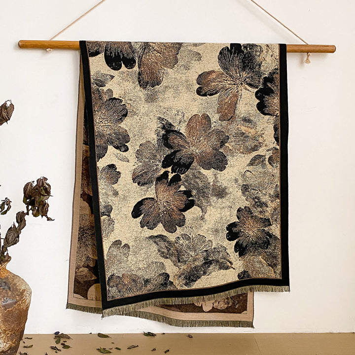 Bufanda tipo chal con flecos y estampado floral para mujer - Estilo #42 - image 42