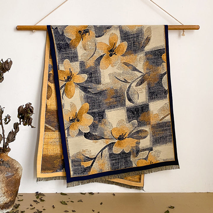 Bufanda tipo chal con flecos y estampado floral para mujer - Estilo #13 - image 13