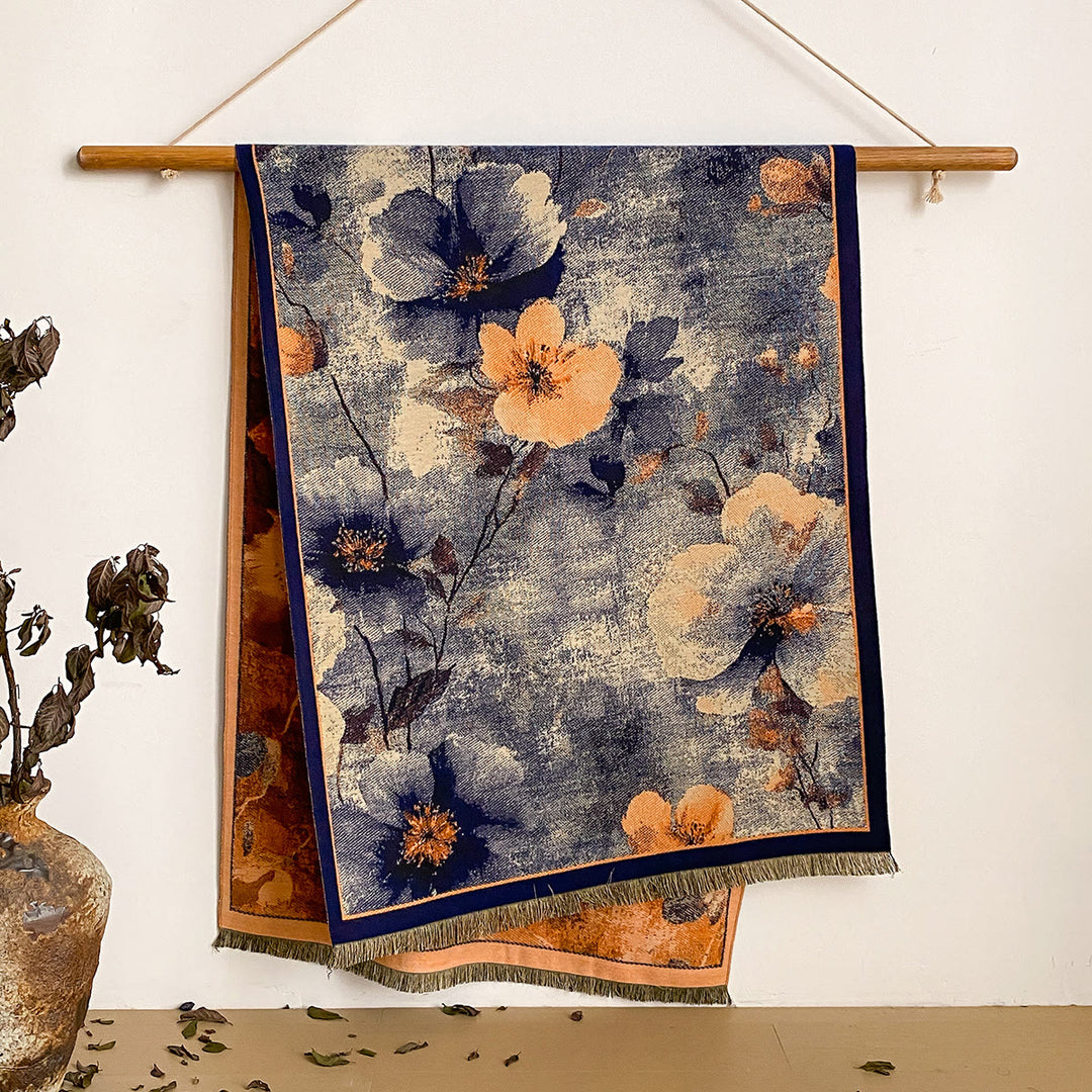 Bufanda tipo chal con flecos y estampado floral para mujer - Estilo #33 - image 33