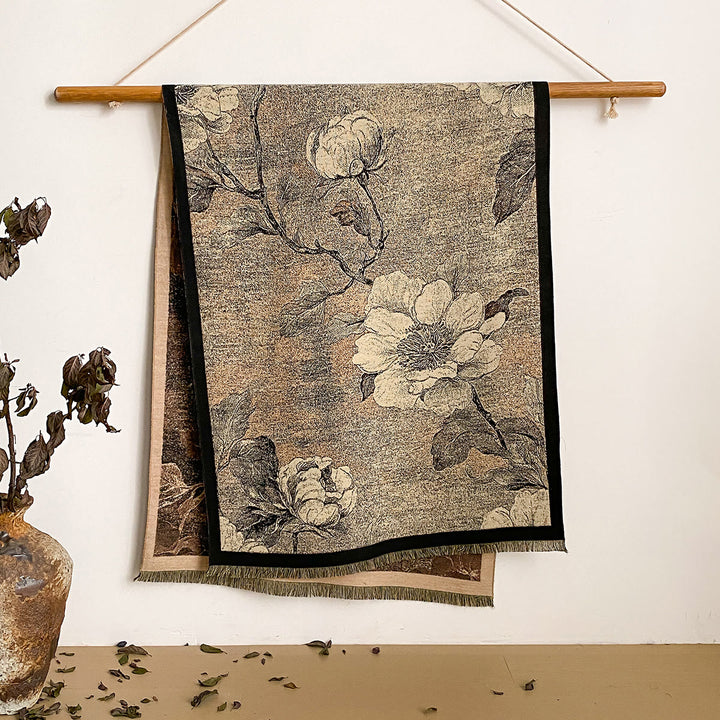 Bufanda tipo chal con flecos y estampado floral para mujer - Estilo #35 - image 35