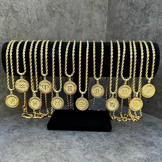 Collar con colgante de moneda con símbolo del zodíaco personalizado - image 13