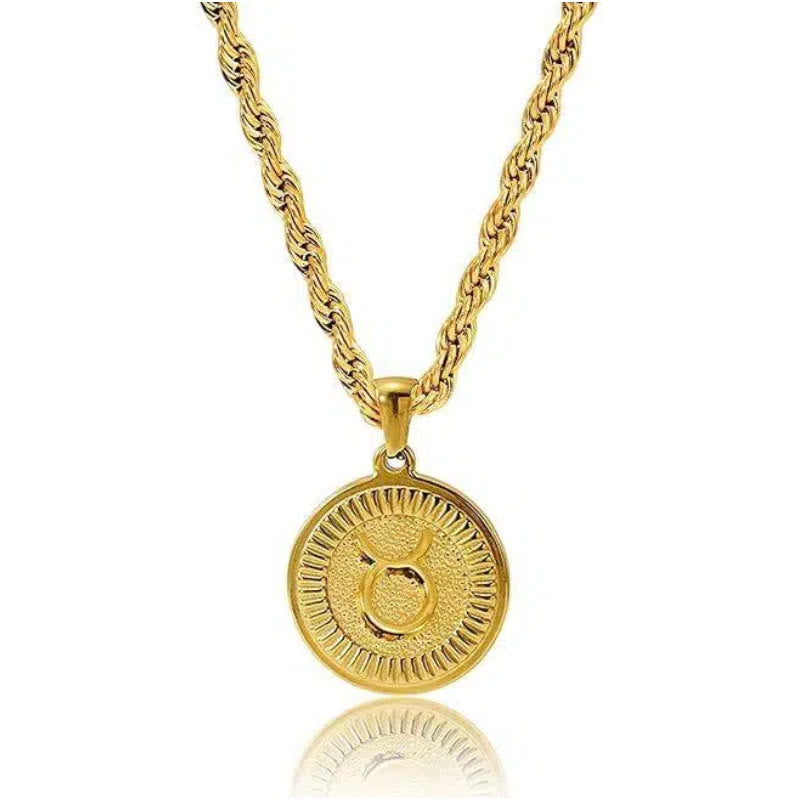 Collar con colgante de moneda con símbolo del zodíaco personalizado - Géminis - image 3