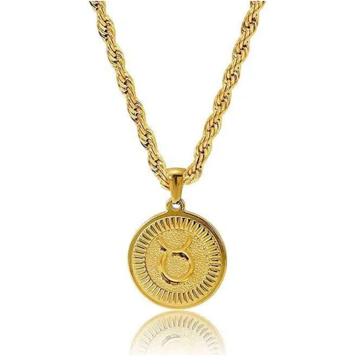 Collar con colgante de moneda con símbolo del zodíaco personalizado - Géminis - image 3