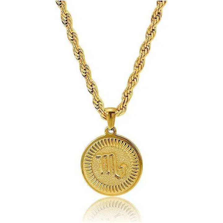 Collar con colgante de moneda con símbolo del zodíaco personalizado - Piscis - image 12