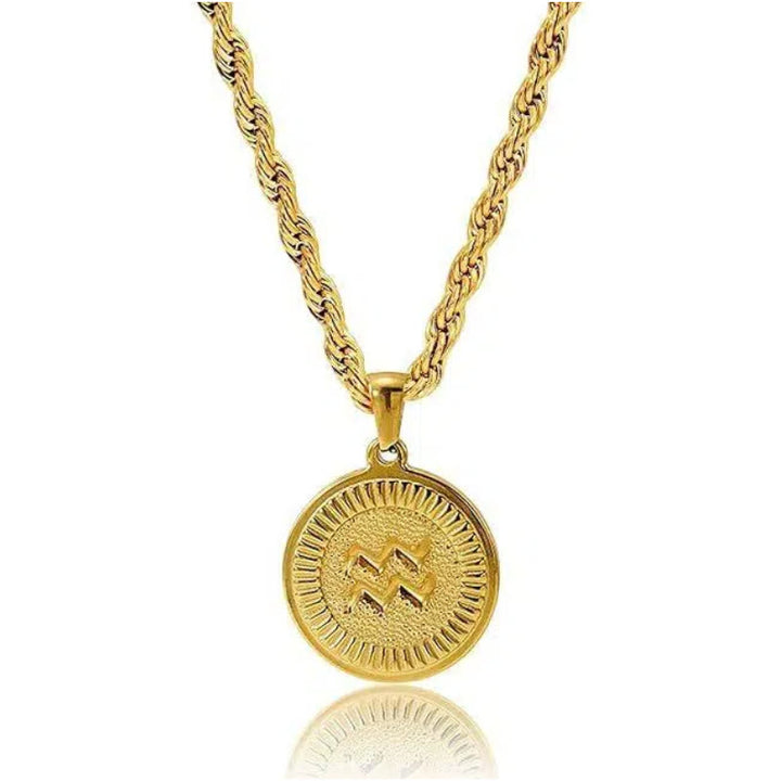 Collar con colgante de moneda con símbolo del zodíaco personalizado - Capricornio - image 10