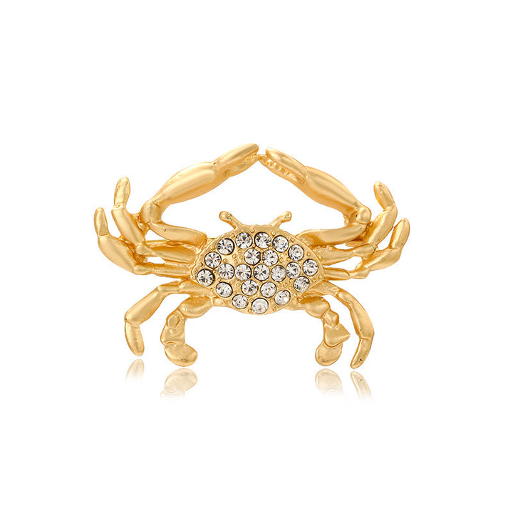 Broche de oro adornado con diamantes con el signo del zodíaco - Cáncer - image 7