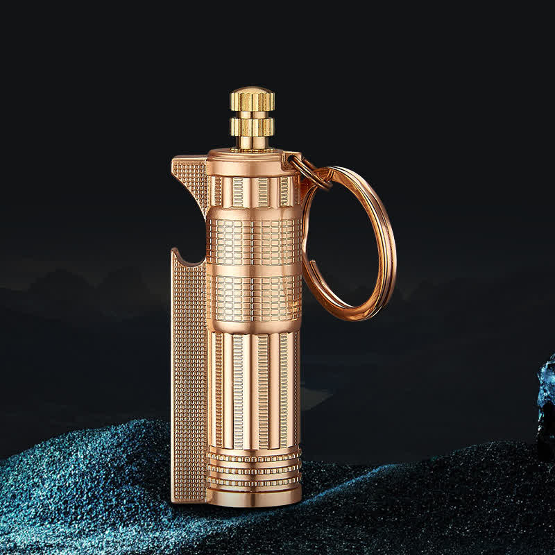 Abridor de botellas multifuncional, encendedor de aceite recargable con cerillas - Oro - image 12