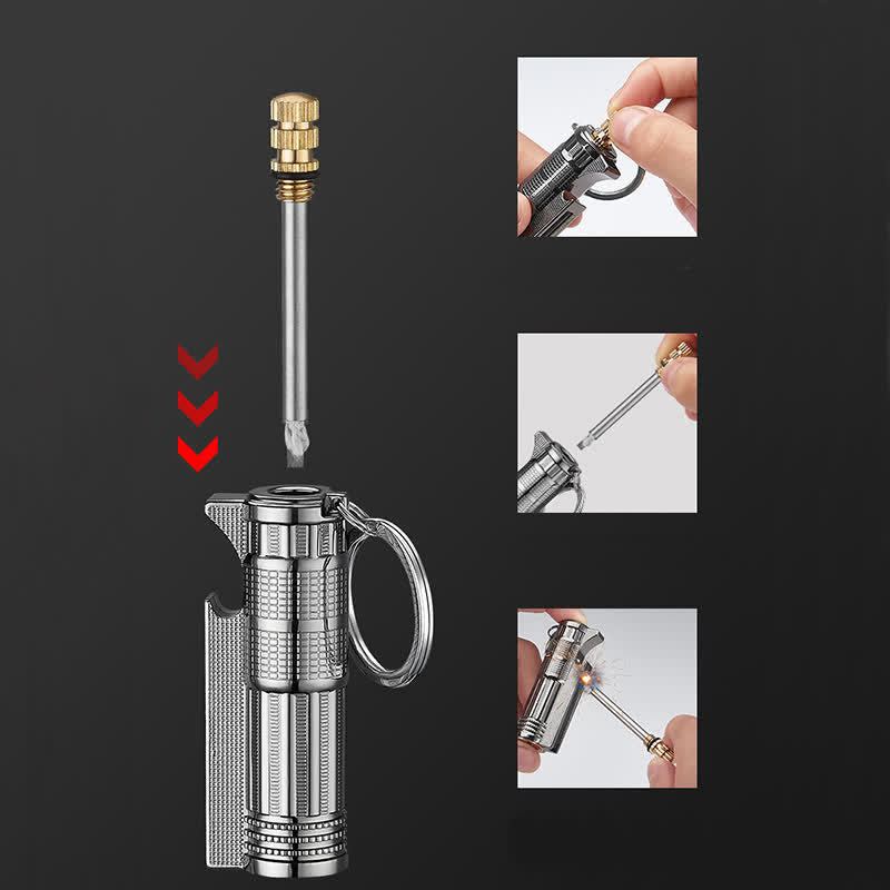 Abridor de botellas multifuncional, encendedor de aceite recargable con cerillas - image 6