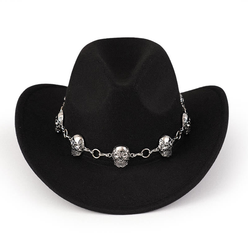 Sombrero de vaquero con cadena y calavera para hombre - image 1
