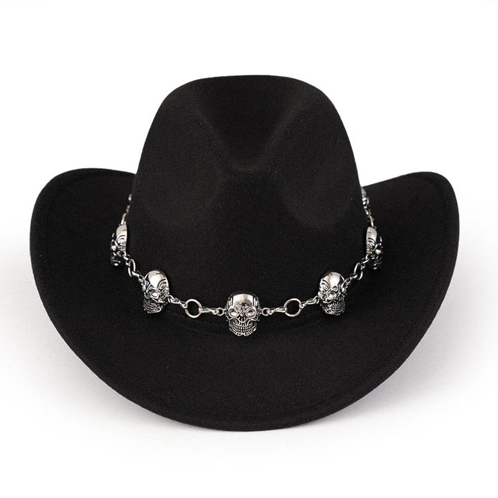 Sombrero de vaquero con cadena y calavera para hombre - image 1