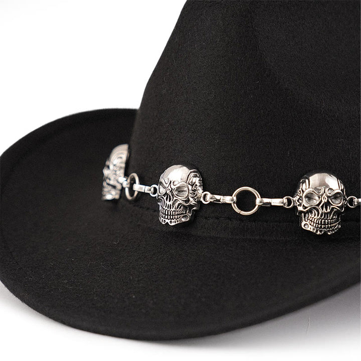 Sombrero de vaquero con cadena y calavera para hombre - image 2