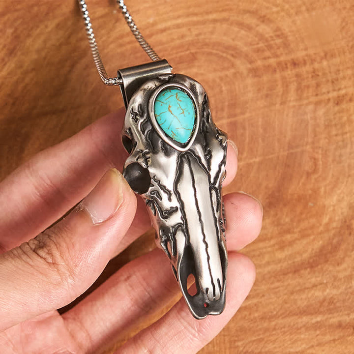 Conjunto de colgante de toro turquesa con hebilla de cuchillo oculta y letra inicial DIY - image 5