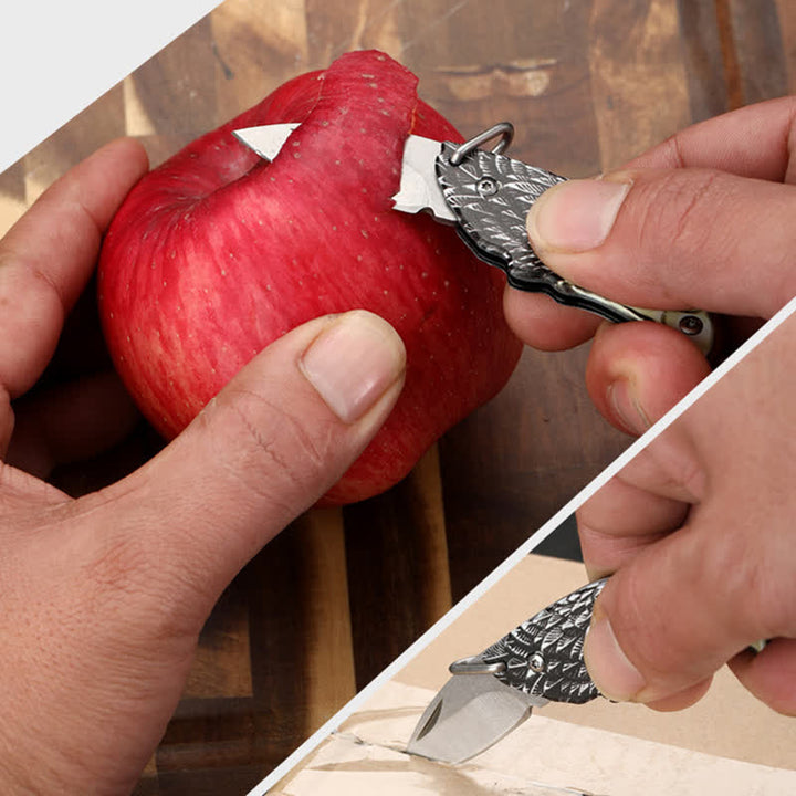 Collar con colgante de cuchillo plegable oculto con forma de águila y miniherramienta EDC - image 5