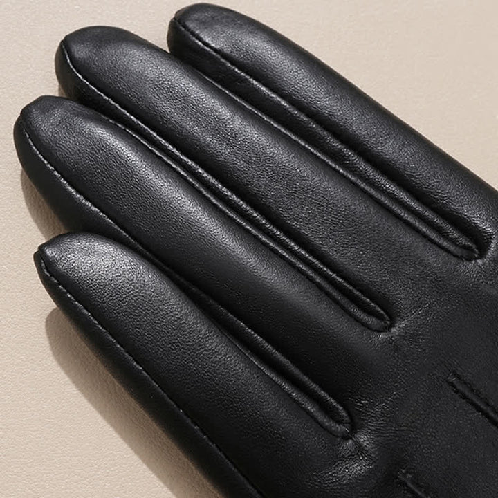 Guantes de piel de oveja auténtica con tacto sofisticado para mujer - image 8