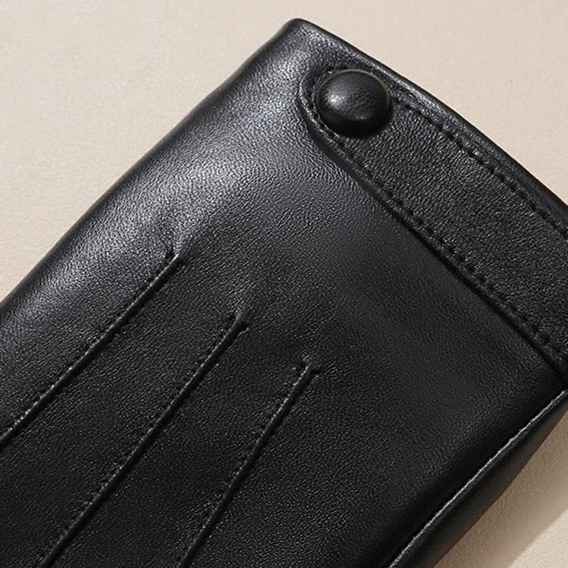 Guantes de piel de oveja auténtica con tacto sofisticado para mujer - image 9