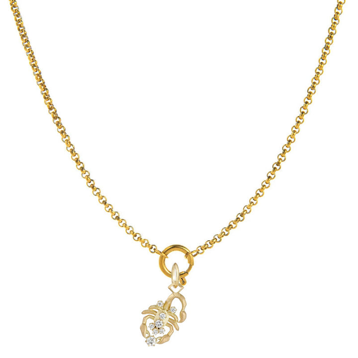 Collar con símbolo del zodíaco adornado con diamantes - Escorpión - image 8
