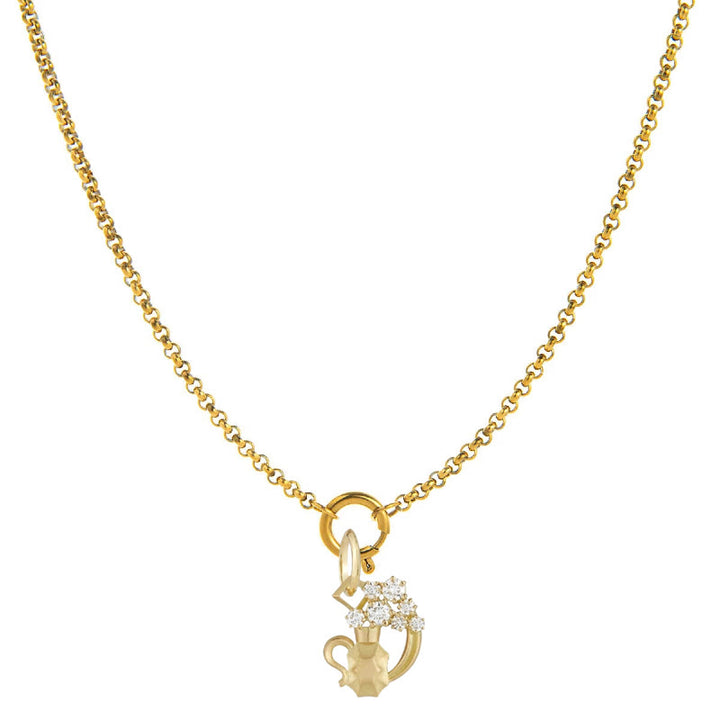 Collar con símbolo del zodíaco adornado con diamantes - Acuario - image 11