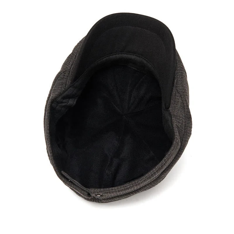 Boina de invierno para hombre con textura de punto retro y ala en contraste - image 6