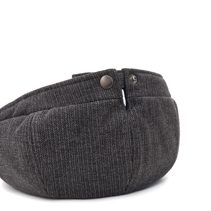 Boina de invierno para hombre con textura de punto retro y ala en contraste - image 5