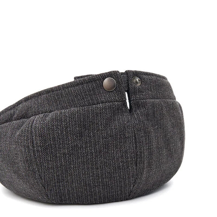 Boina de invierno para hombre con textura de punto retro y ala en contraste - image 5