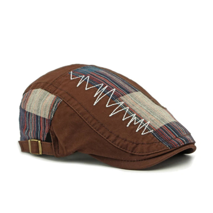 Boina de invierno con parches retro coloridos para hombre - image 2