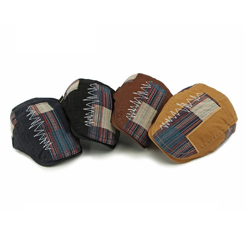 Boina de invierno con parches retro coloridos para hombre - image 7