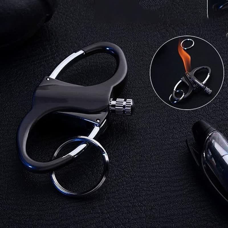 Encendedor de queroseno reutilizable con cerilla y llavero de doble anilla - Negro - image 0