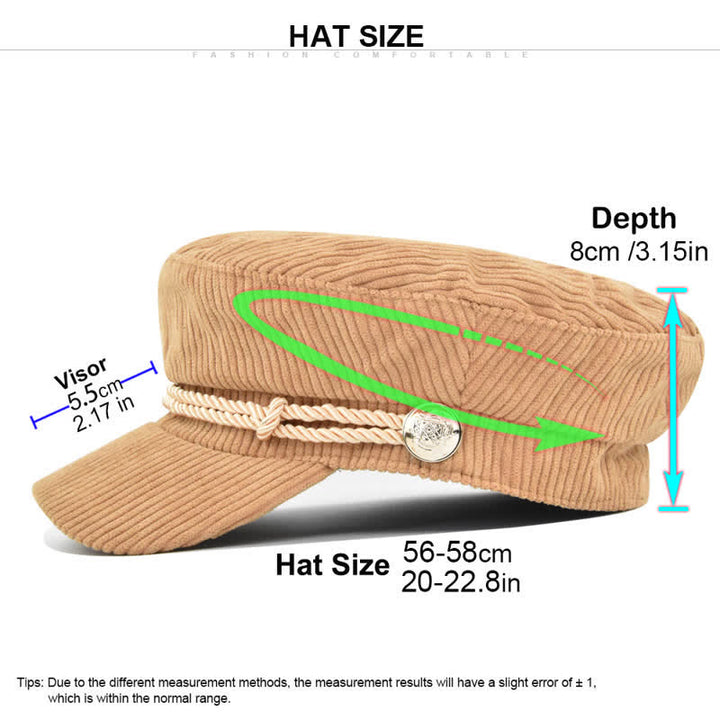 Boina estilo marinero con banda trenzada de pana acanalada - image 7