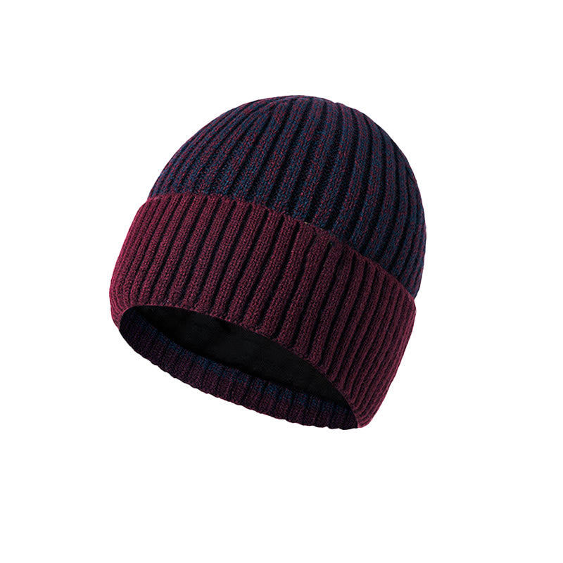 Gorro de punto con forro polar cálido de invierno para hombre - Rojo - Ajustable (aproximadamente 21 5/8"-23 1/4") - image 1