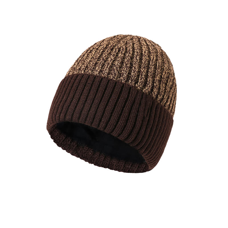 Gorro de punto con forro polar cálido de invierno para hombre - Café - Ajustable (aproximadamente 21 5/8"-23 1/4") - image 6
