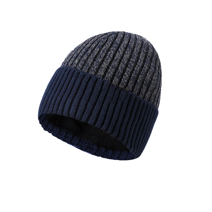 Gorro de punto con forro polar cálido de invierno para hombre - Azul marino - Ajustable (aproximadamente 21 5/8"-23 1/4") - image 5