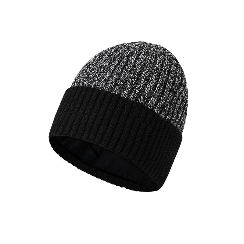 Gorro de punto con forro polar cálido de invierno para hombre - Negro - Ajustable (aproximadamente 21 5/8"-23 1/4") - image 2
