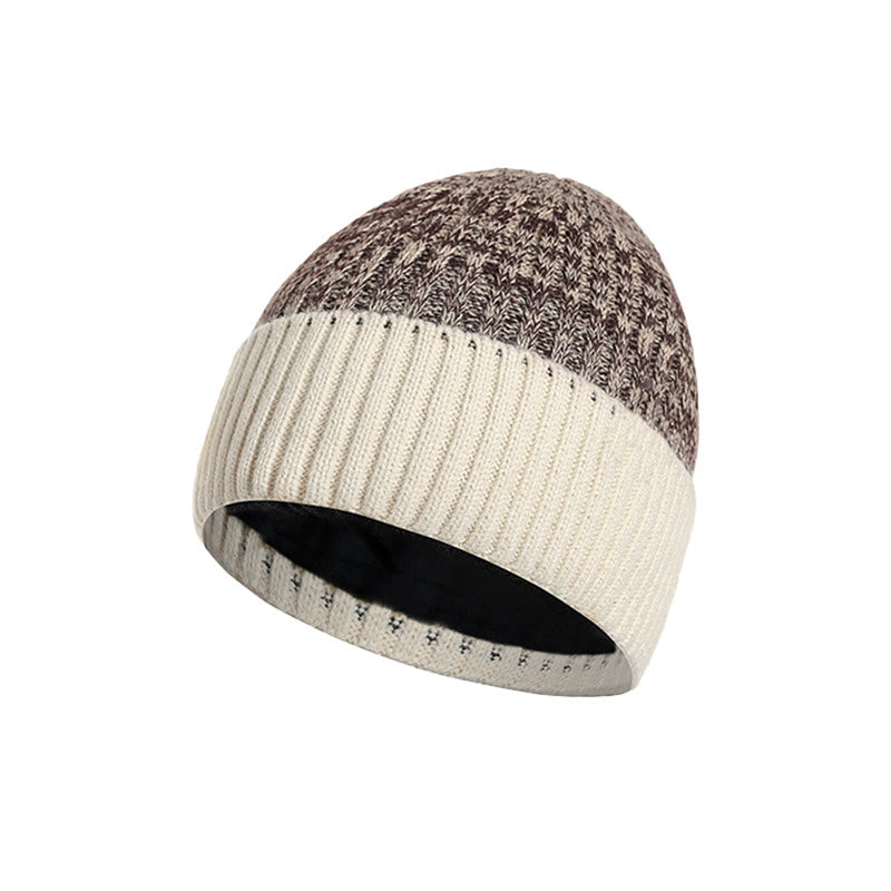 Gorro de punto con forro polar cálido de invierno para hombre - Beige - Ajustable (aproximadamente 21 5/8"-23 1/4") - image 3