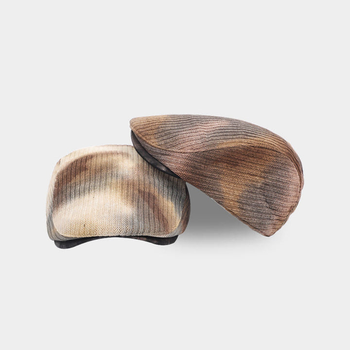 Boina de invierno retro de pana con efecto tie-dye para hombre - image 5