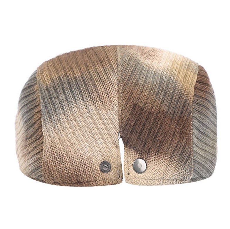 Boina de invierno retro de pana con efecto tie-dye para hombre - image 3