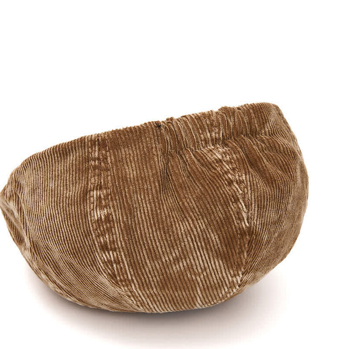 Boina de vendedor de periódicos de pana de color sólido de inspiración retro - image 3