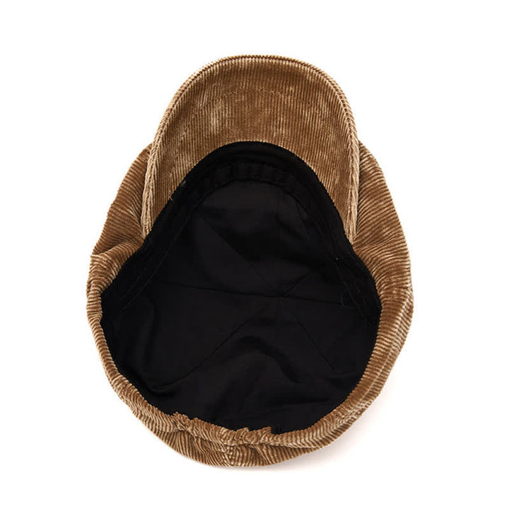 Boina de vendedor de periódicos de pana de color sólido de inspiración retro - image 7