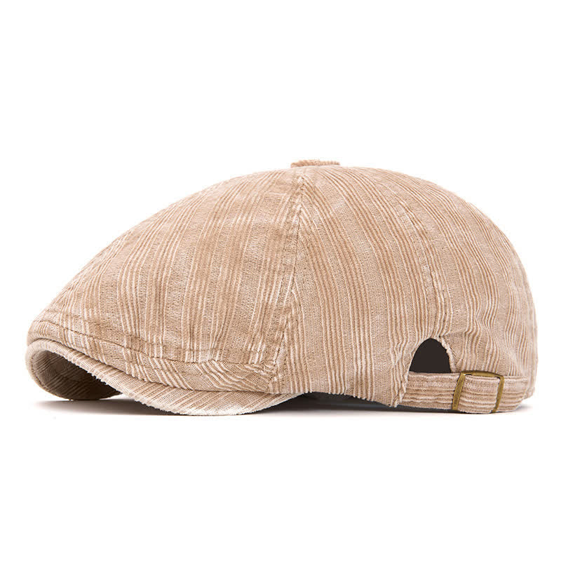 Boina vintage de pana lavada con hebilla ajustable - Caqui - Ajustable (22 1/2"-24") - image 11