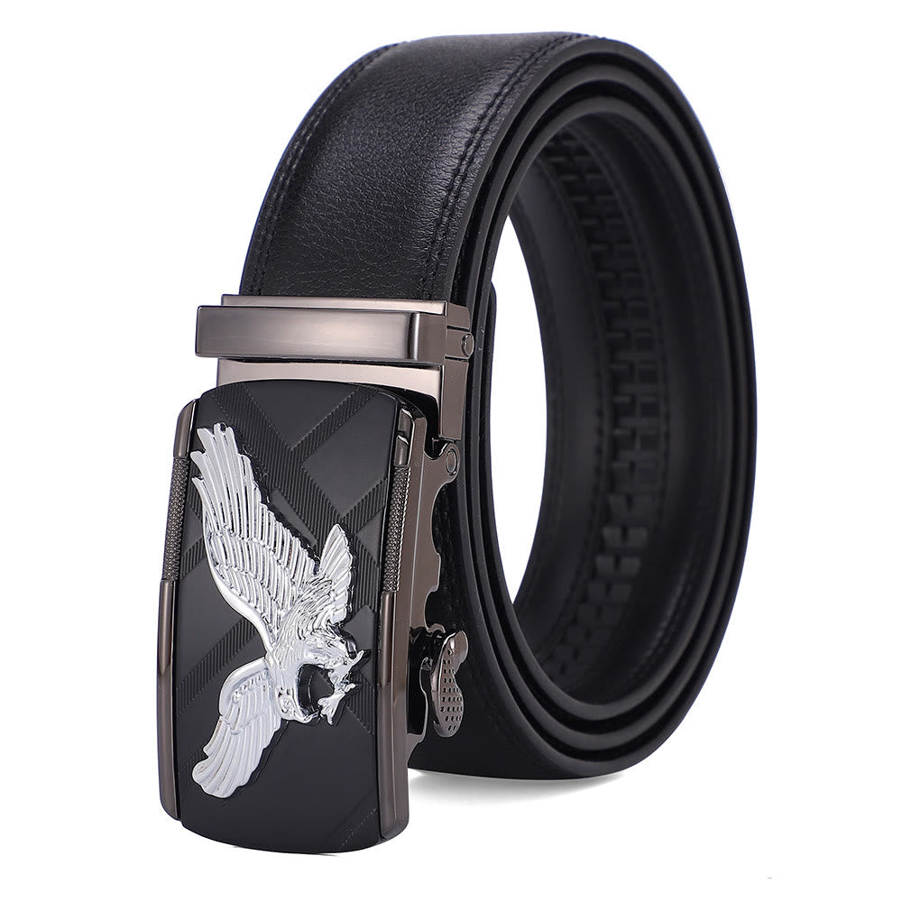 Cinturón de cuero versátil con emblema de águila voladora para hombre de negocios - 46 - image 0