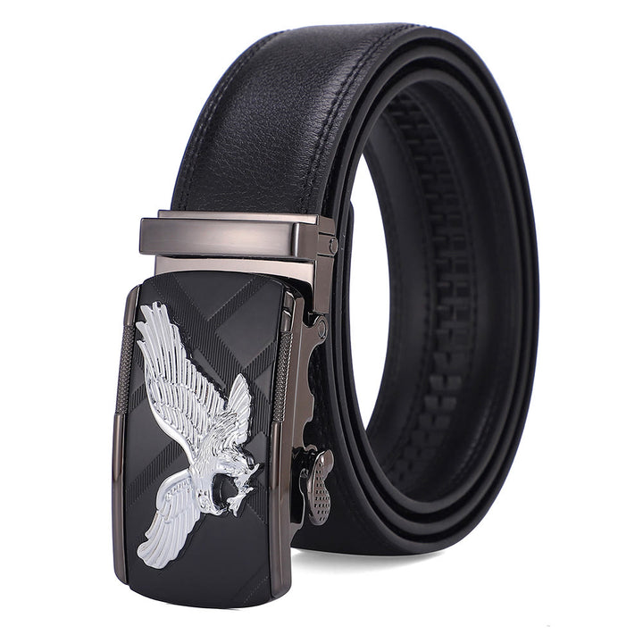 Cinturón de cuero versátil con emblema de águila voladora para hombre de negocios - 46 - image 0