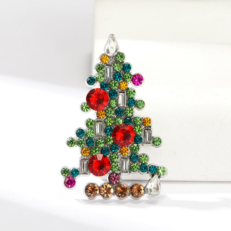 Exquisito broche de árbol de Navidad con diamantes - image 3