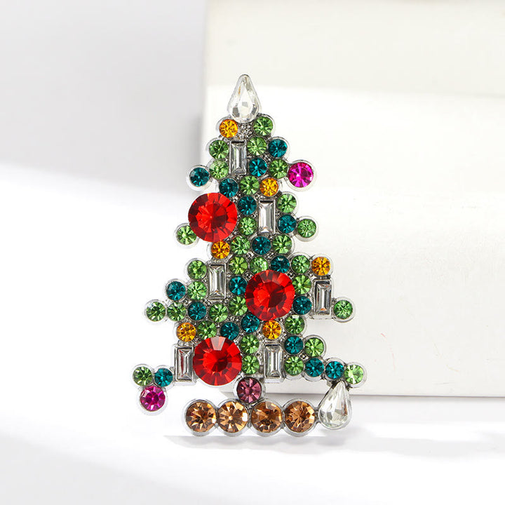 Exquisito broche de árbol de Navidad con diamantes - image 3