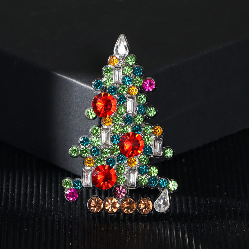 Exquisito broche de árbol de Navidad con diamantes - Estilo #1 - image 0