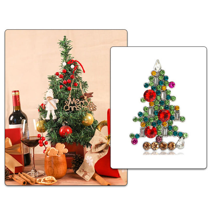 Exquisito broche de árbol de Navidad con diamantes - image 4