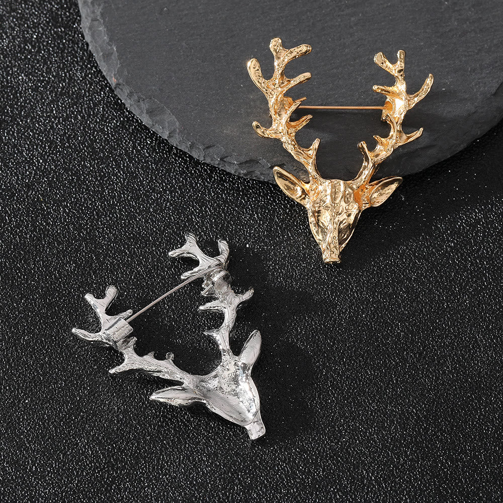 Broche de alce moderno, minimalista, geométrico, facetado y de dos tonos - image 7